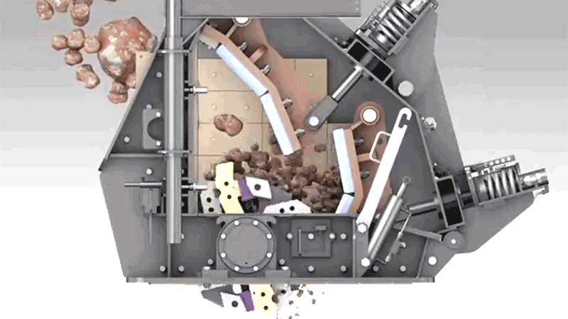 Prinsip kerja Mesin Penghancur Tumbukan Poros Horizontal